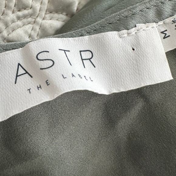 NWT ASTR the Label Size Medium Sage Green Satin Gaia Back Tie Slip Y2k Dress - Picture 8 of 10